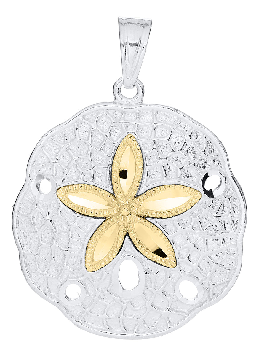 Sterling Silver & 14K Gold Sand Dollar Necklace – Bill & Bob's