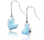 larimar sterling silver heart earrings