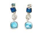 larimar/blue topaz  sterling silver earrings