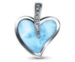 larimar sterling silver heart pendent