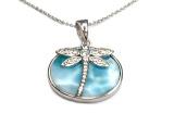 larimar sterling silver dragonfly pendent