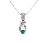 Colombian Emerald sterling silver Pendent/ 0.19ct