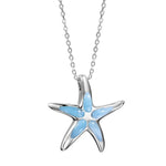 sterling silver larimar starfish pendant