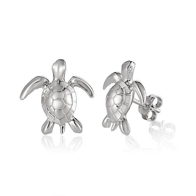 sterling silver turtle post earrings