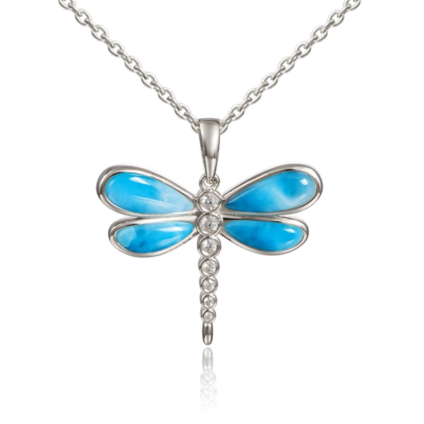 sterling silver Larimar Dragonfly Pendent