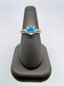 Aquamarine and Diamonds Rings - 2 Pieces