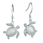 sterling silver pave cubic zirconia turtle earrings
