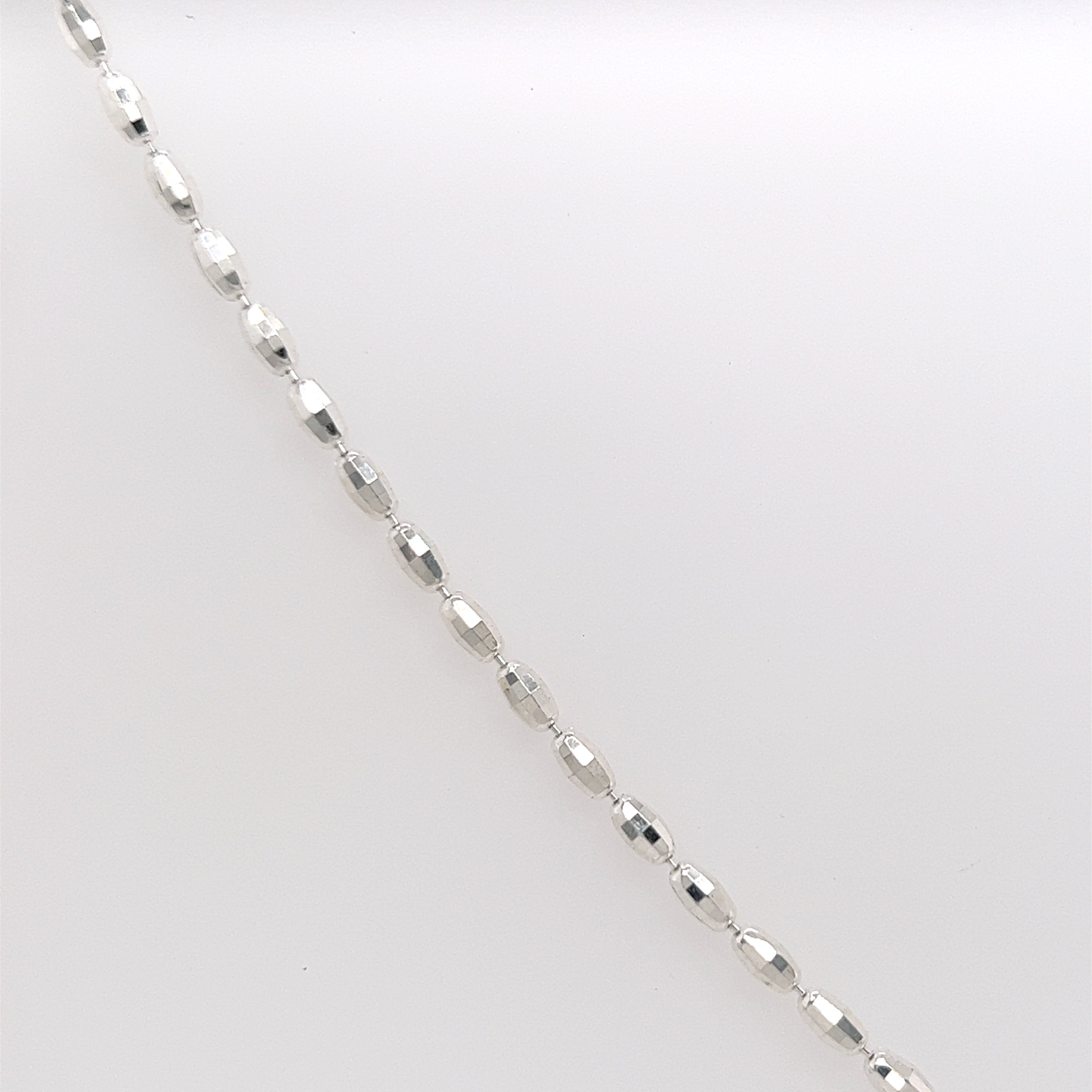 Diamond Cut Rice Bead Chain 18