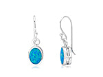 Opal blue lab sterling silver earrings