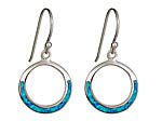 opal blue lab sterling silver earrings