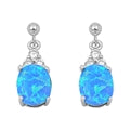 opal blue lab sterling silver earrings