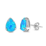 opal blue lab sterling silver stud earrings