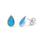opal blue lab sterling silver stud earrings
