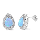 opal blue lab sterling silver earrings