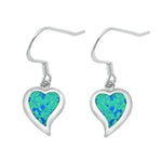 opal blue lab sterling silver heart earrings