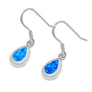 opal blue lab sterling silver earrings