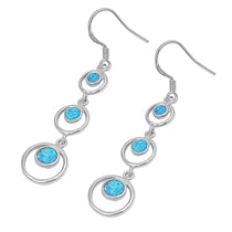 opal blue lab sterling silver earrings