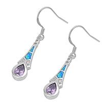 opal blue lab sterling silver earrings