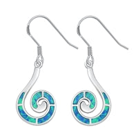 opal blue lab sterling silver earrings