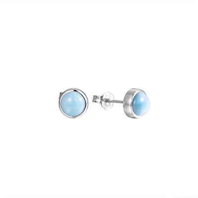 sterling silver larimar stud earrings 8mm