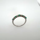 White Gold Emerald and Diamond Ring