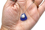 Sterling Silver Cobalt Sand Dollar Sea Glass Necklace