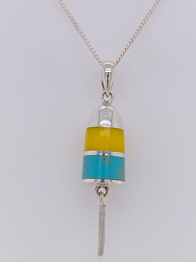 Buoy Sterling Silver Necklace/yellow/ turquoise