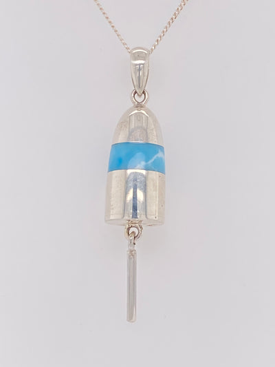 Buoy Sterling Silver Necklace with Larimar