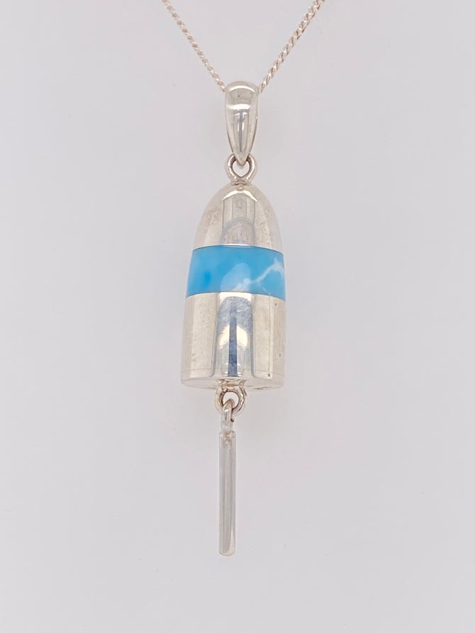 Buoy Sterling Silver Necklace with Larimar