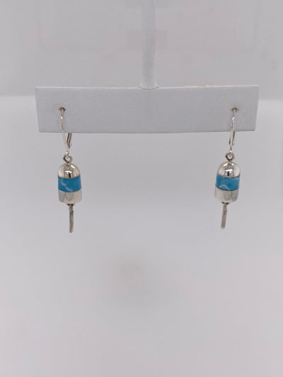 Buoy Sterling Silver Earrings with Larimar