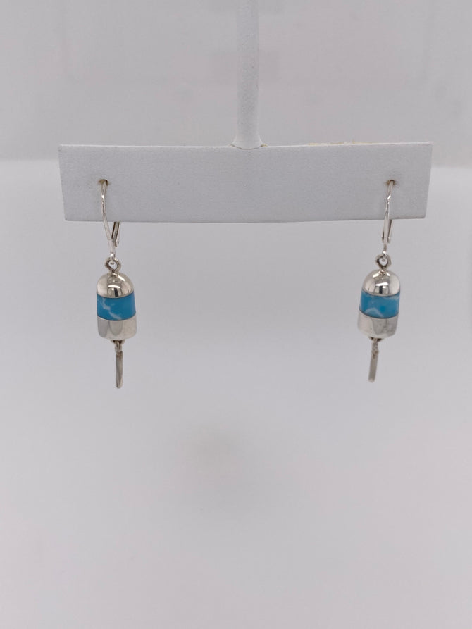 Buoy Sterling Silver Earrings with Larimar