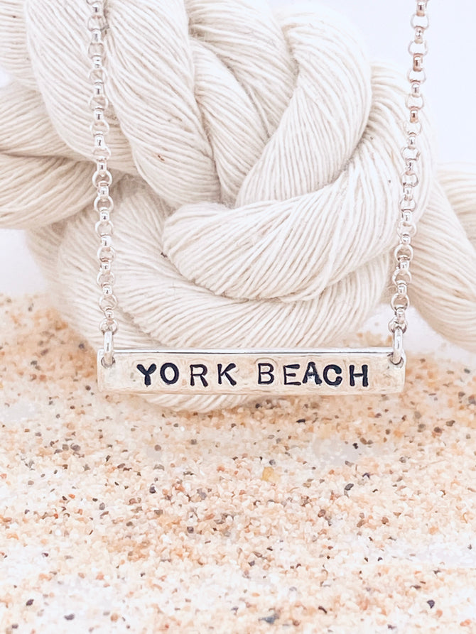 York Beach Sterling Silver Bar Necklace
