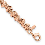 Sterling Silver Rose-tone Love Knot Link Bracelet