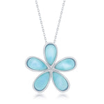sterling silver daisy larimar pendent