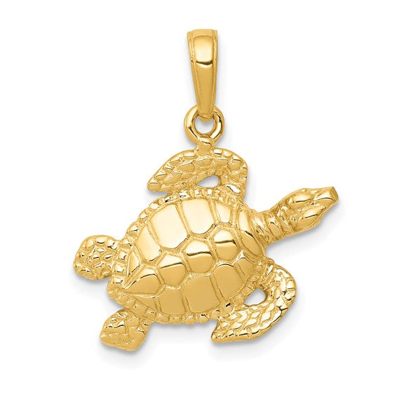 14K Sea Turtle Pendant