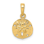 14K Gold Polished Sand Dollar Pendant