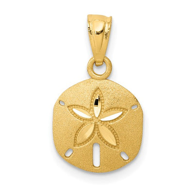 14K Satin Sand Dollar Pendant