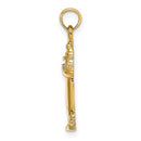 14K Polished and Textured Lighthouse Charm