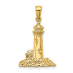 14K Polished Lighthouse Charm