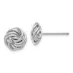 14K White Gold Polished Love Knot Post Earrings