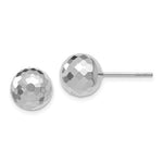 14K WG 9.4MM D/C Ball Earrings