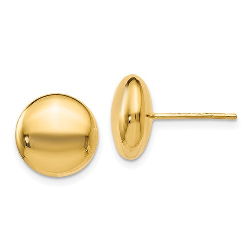 14K Polished Button Post Earrings