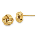 14K Polished Textured Love Knot Earrings