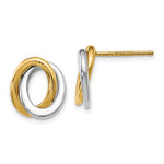 14K Two-tone Polished Love Knot Earrings