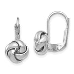 Leslie's 14K White Gold Polished Love Knot Leverback Earrings