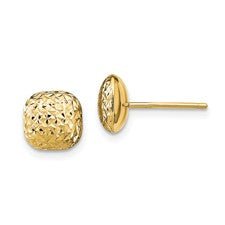 14k Polished D/C Button Post Earrings
