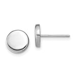 14k White Gold Polished Button Post Earrings