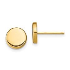 14k Polished Button Post Earrings