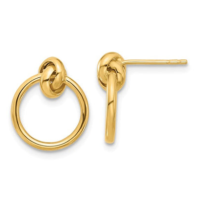 Leslie's 14K Knot Circle Drop Post Earrings