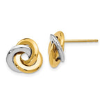 14K Two-tone Polished Post Earrings